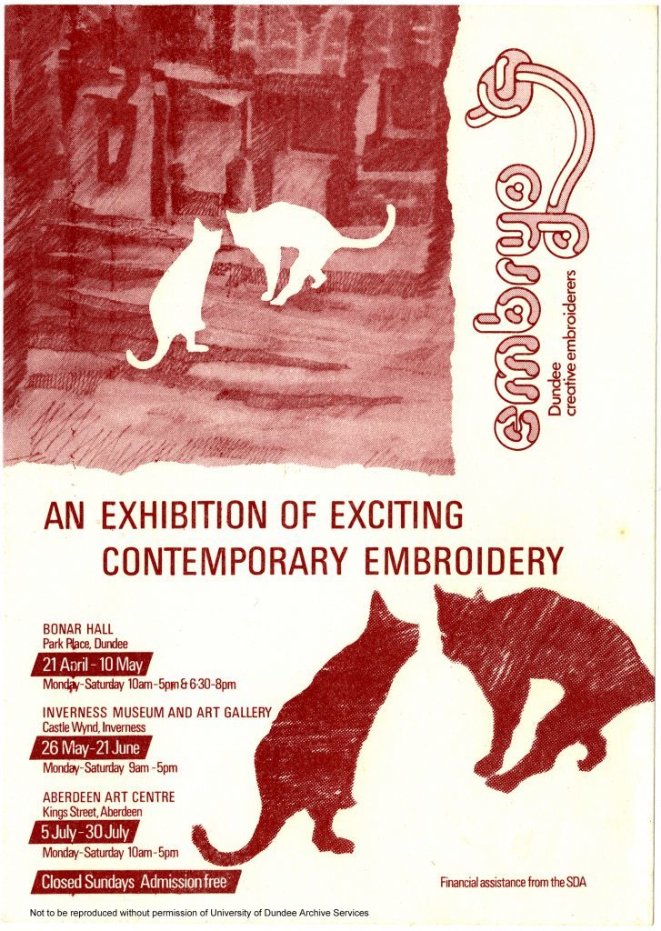 MS 317-4-7-1 Embryo Dundee Creative textiles flyer, 1980s