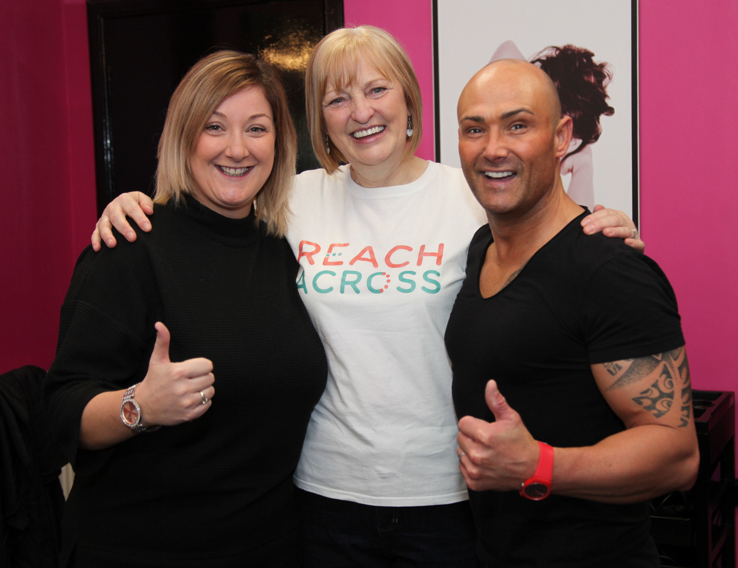 Sandra Ramsay (centre)   with choreographer JJ Christie and singer Danny Laverty.