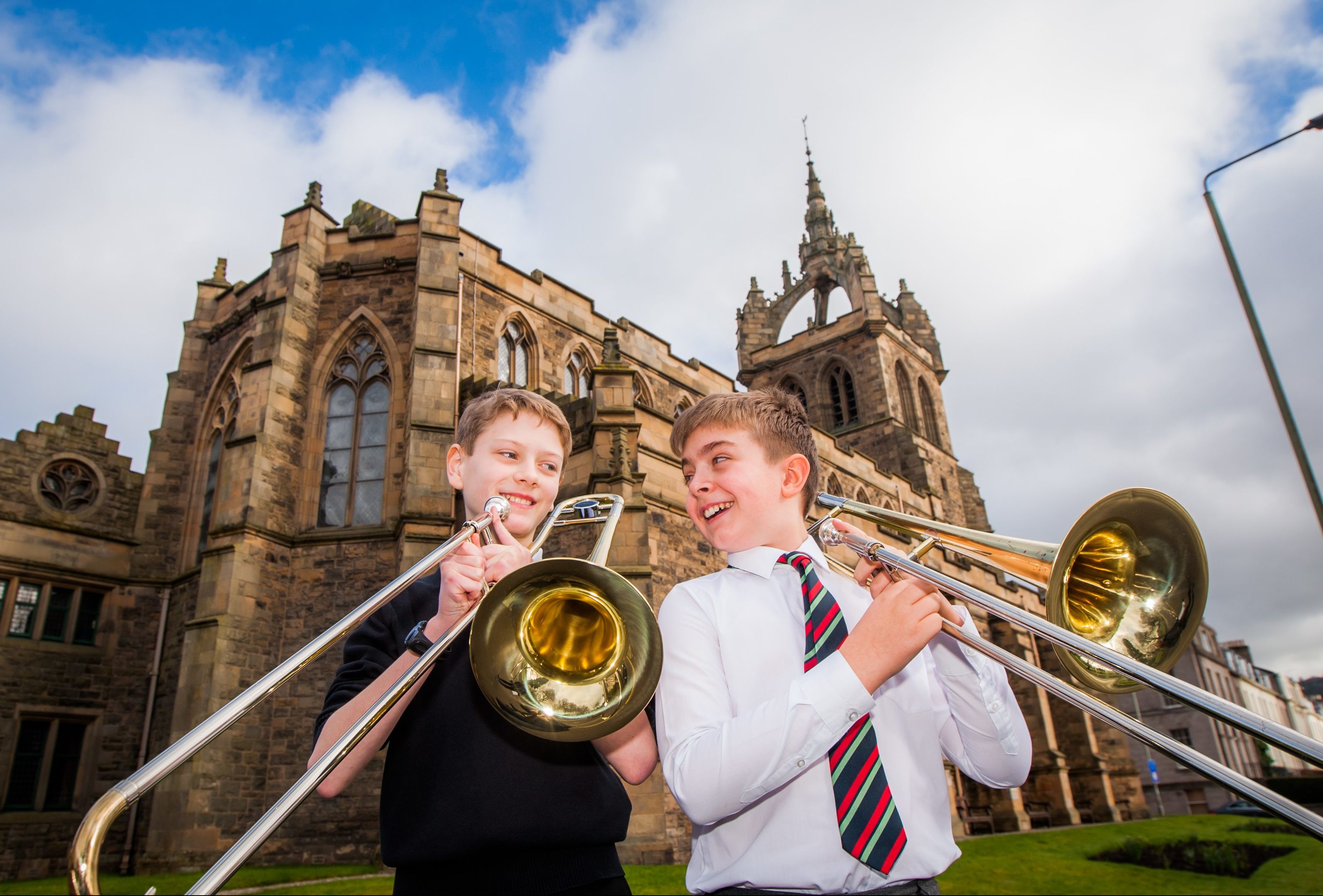Elliot Soreide (Perth High School, left) and Leo Rodger (RDM Primary School, right) who took part in the trombone solo, elementary class.