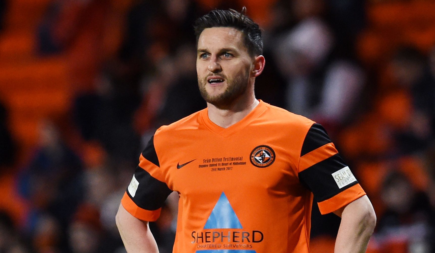 Craig Conway back in tangerine at Tannadice on Tuesday night.