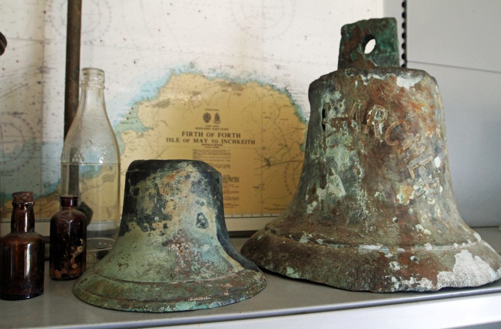 Mark Blyth, Managing Director of Dive Bunker in Burntisland recovered two bells from shipwrecks in the Firth of Forth. 