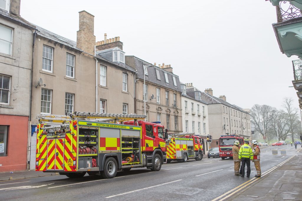 Emergency teams out in force on Wednesday morning.