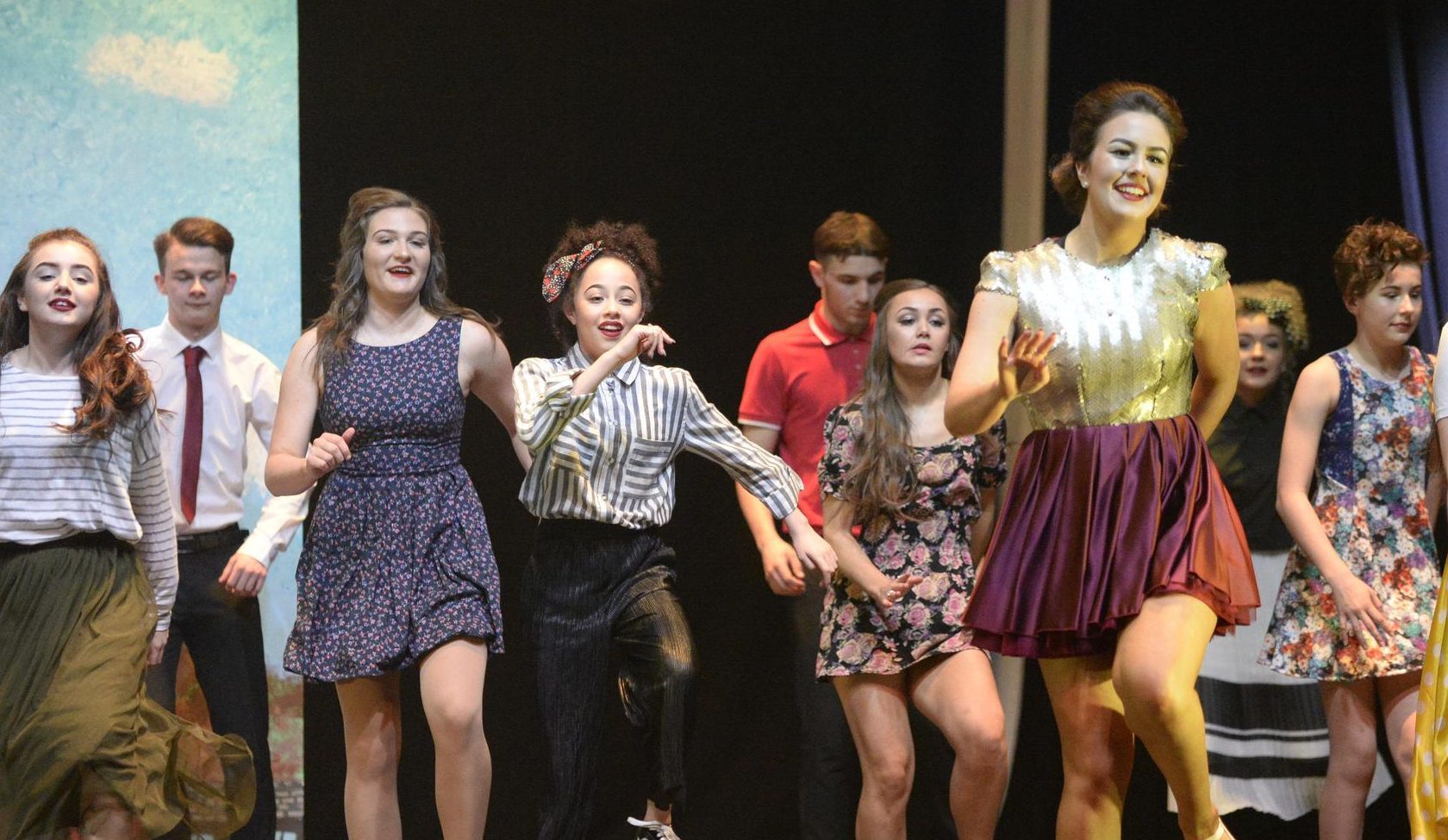 Contestants from Dundee's St John's RC High School strut their stuff.