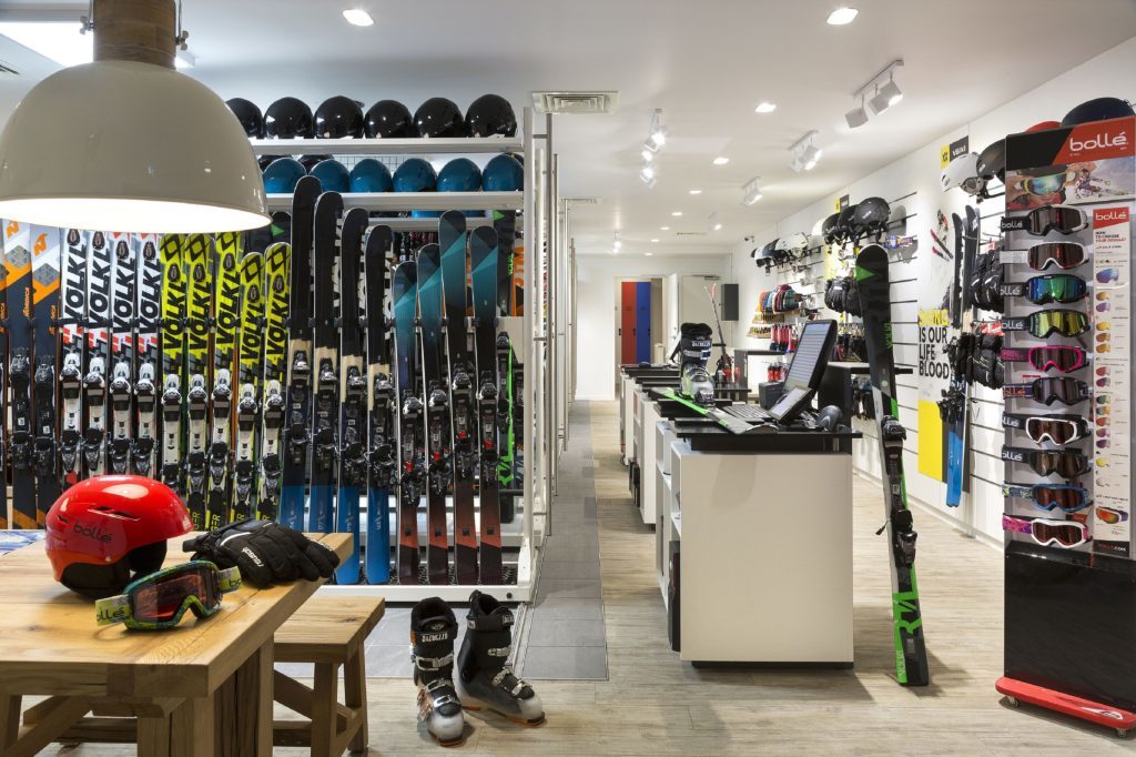 Photo of the ski shop in the Rocky Pop Hotel. 