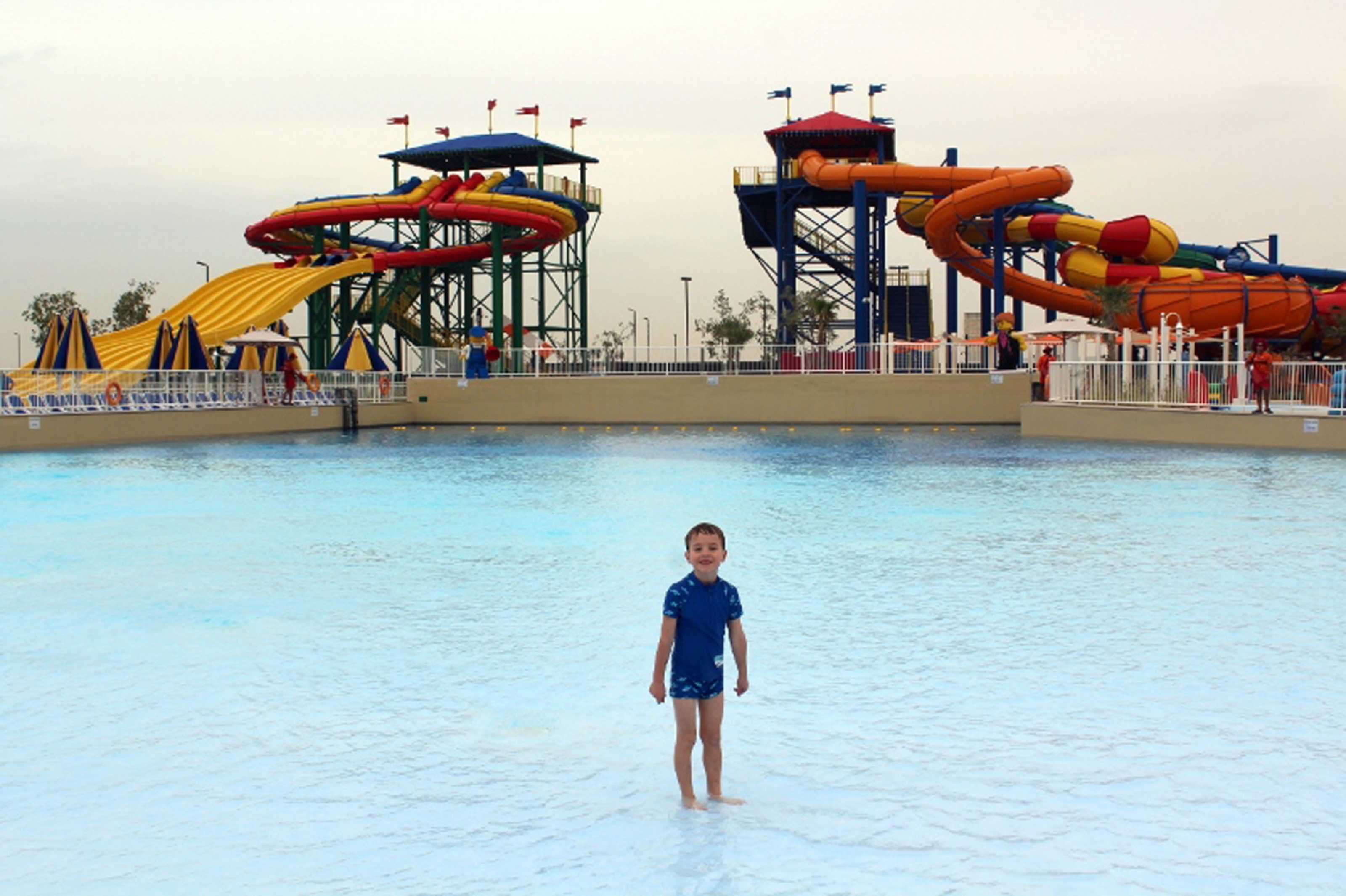 Arthur Catherall, 5, at Legoland Dubai Water Park.