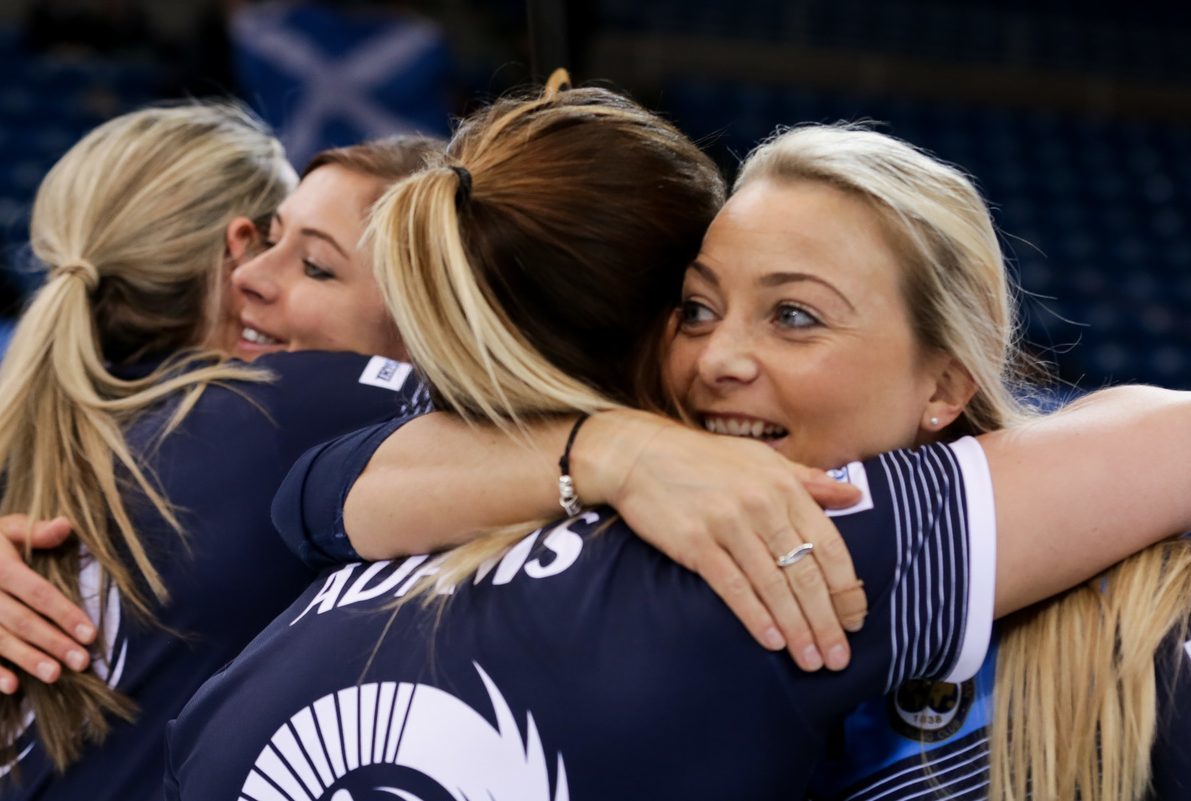 Eve and the girls celebrate their bronze medal win.