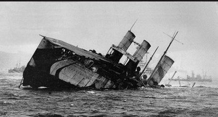 HMS Campania sinking off Burntisland