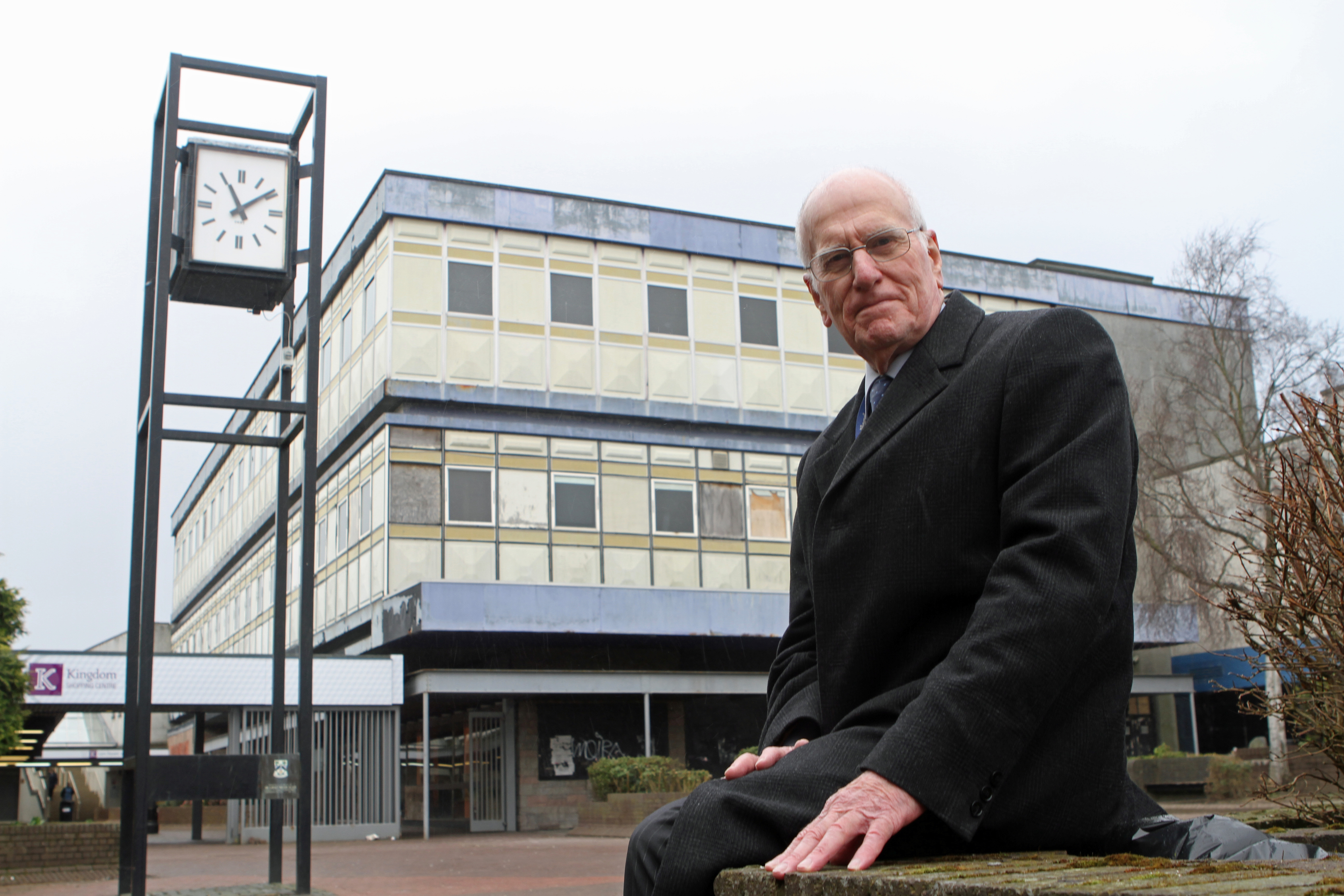 Councillor Ross Vettraino outside the former Co-op building in the town centre.