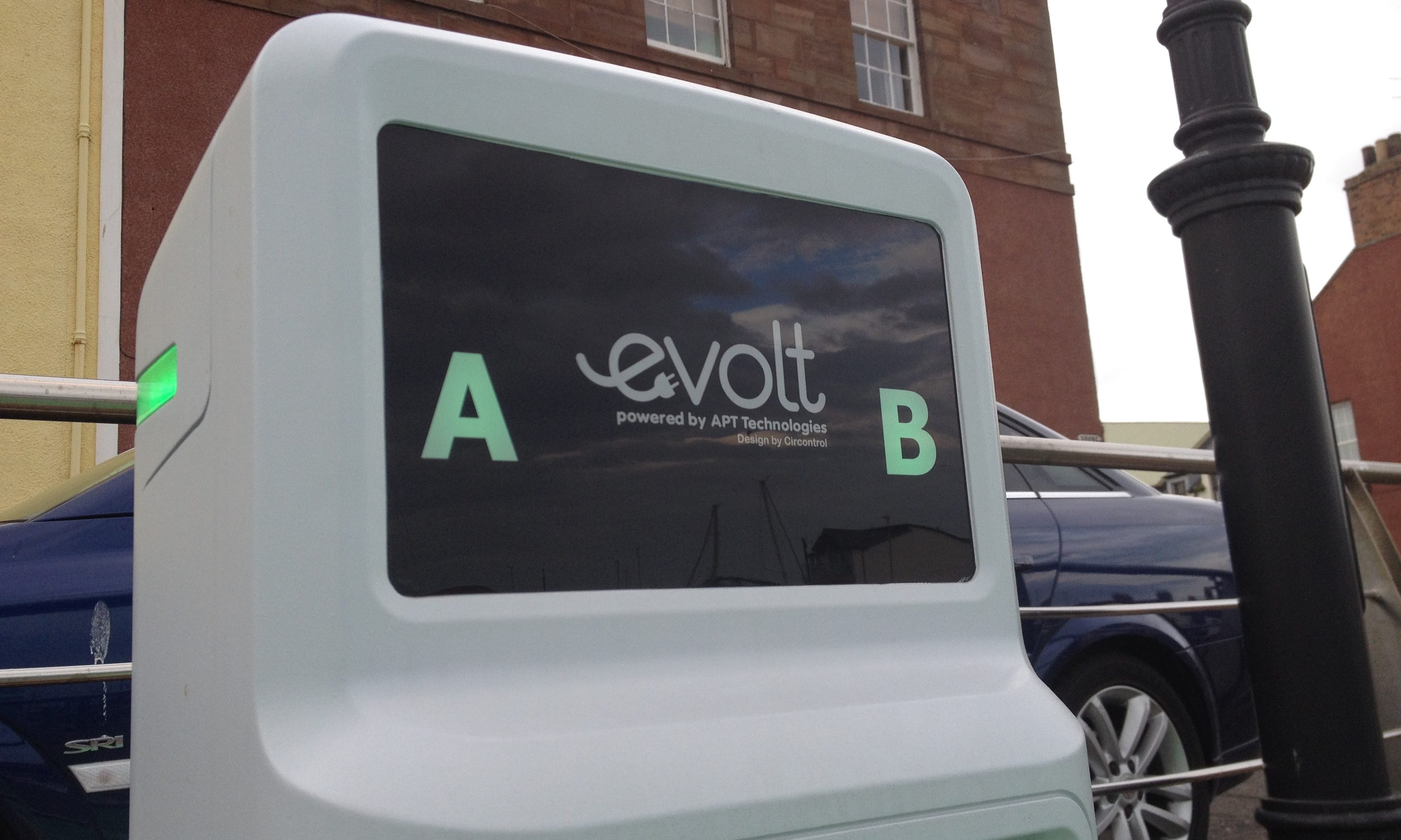 An electric charging point in Arbroath, but Angus Council has just three electric vehicles, according to FOI data.