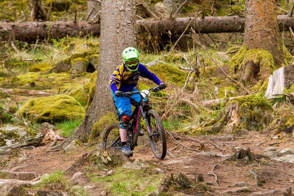 Cameron Chisholm (aged 13 from Perth) steps-up to the challenge of the Dunkeld Enduro.