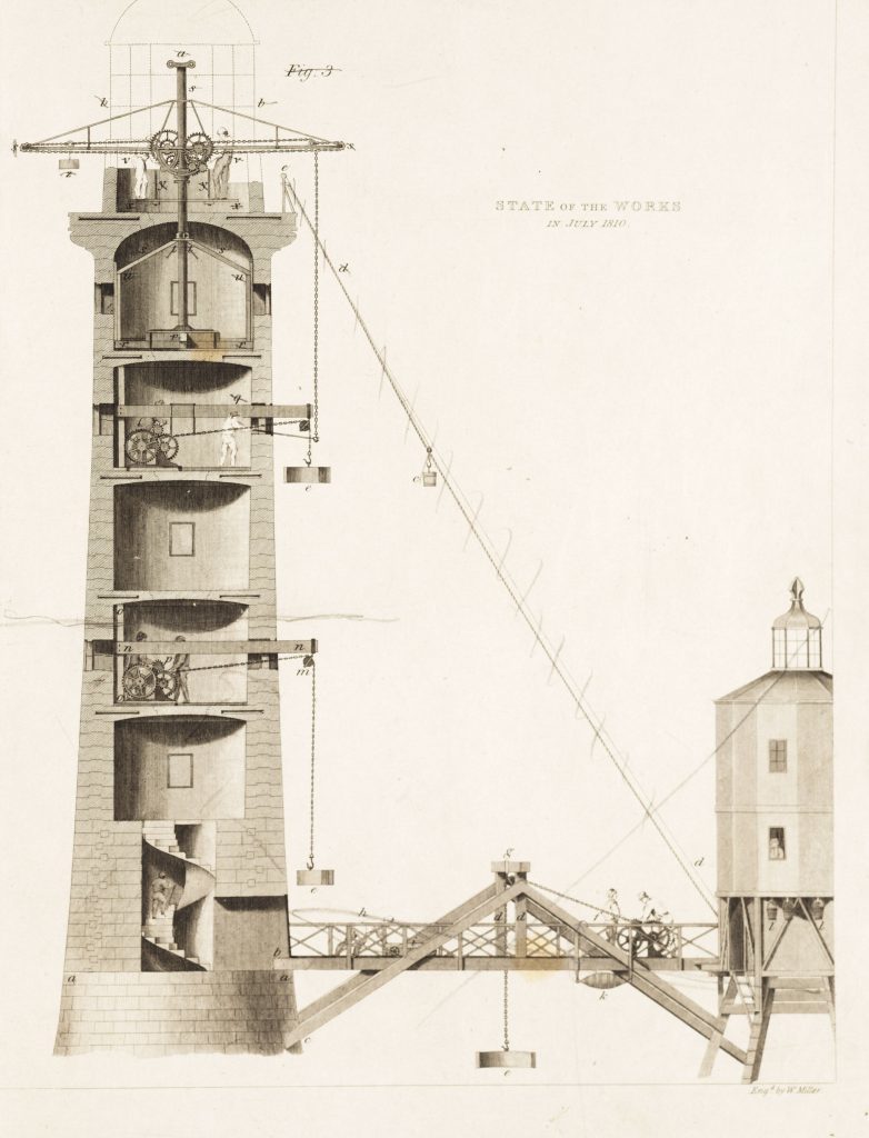 Original drawing of the Bell Rock construction