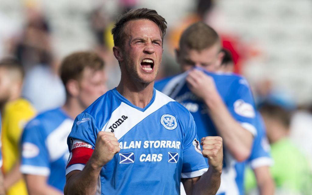 St Johnstone legend Chris Millar celebrates a win.