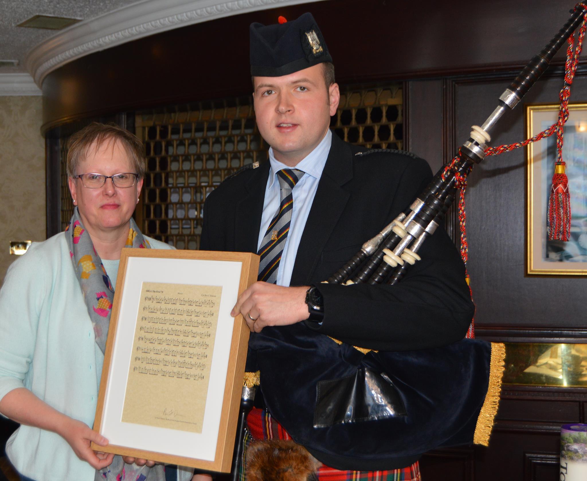 Corporal Ben Duncan and Jennifer Stewart of the Lonach Highland Gathering