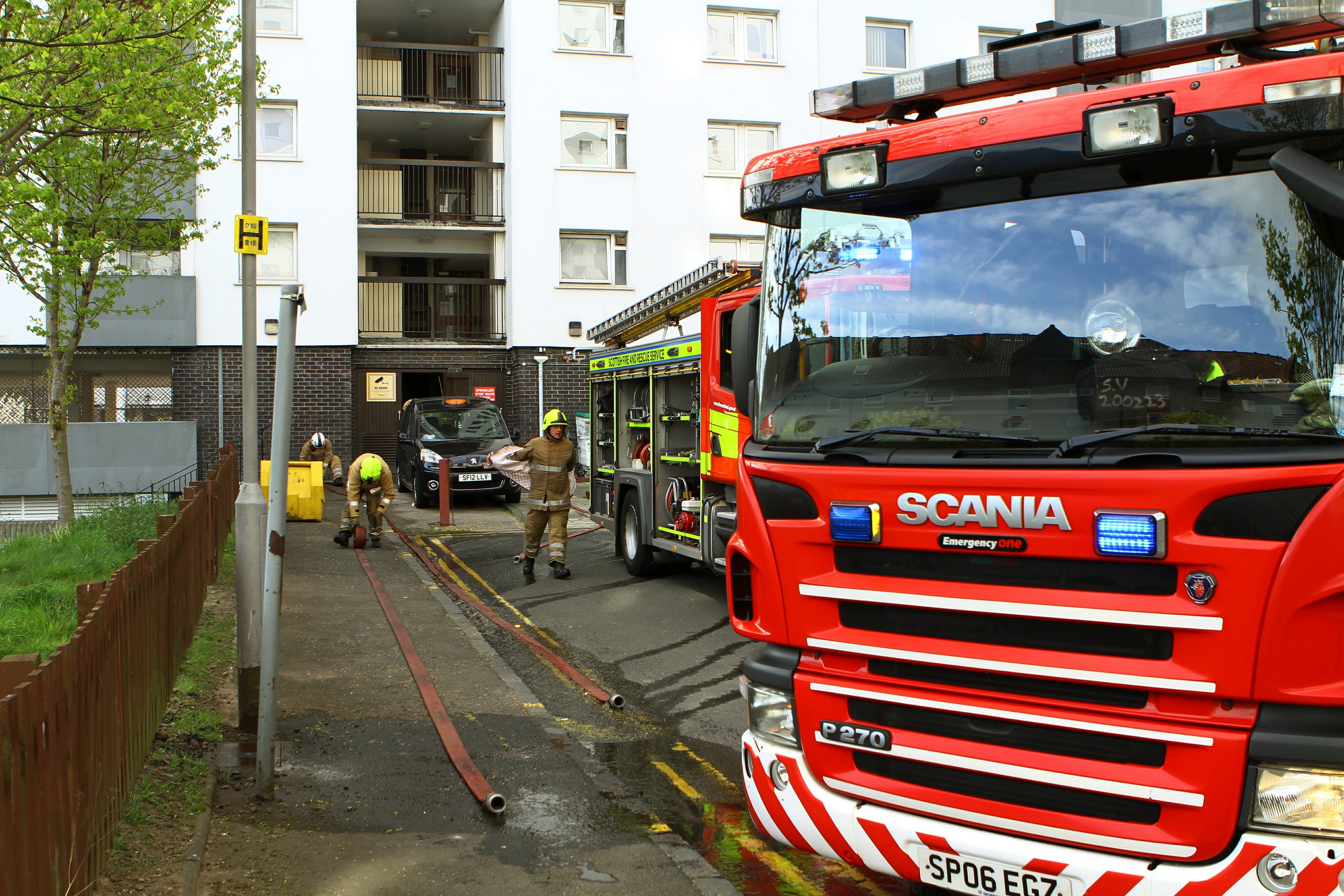 Fire fighters at Bonnethill court.