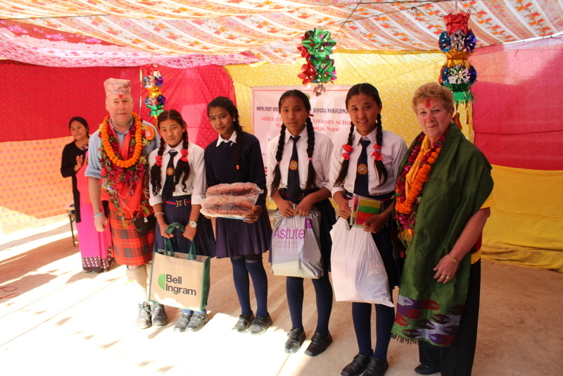 Rotary visitors with some of the school pupils