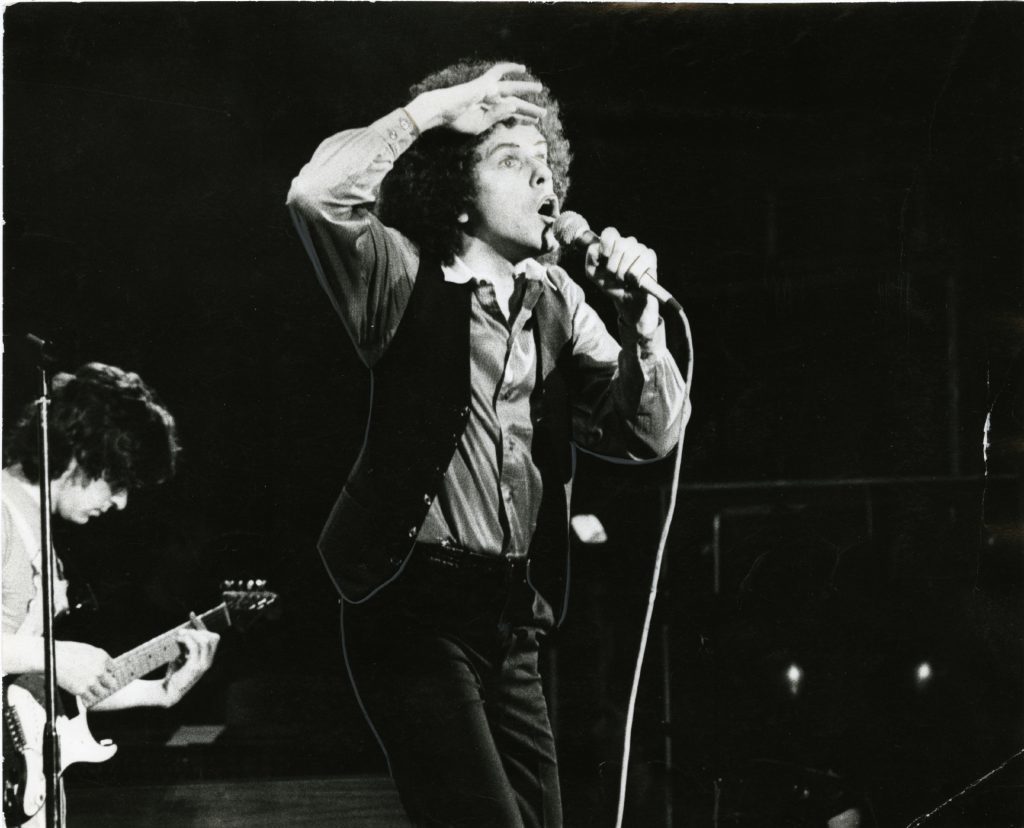 Leo Sayer in concert at the Caird Hall, Dundee, in November 1987.