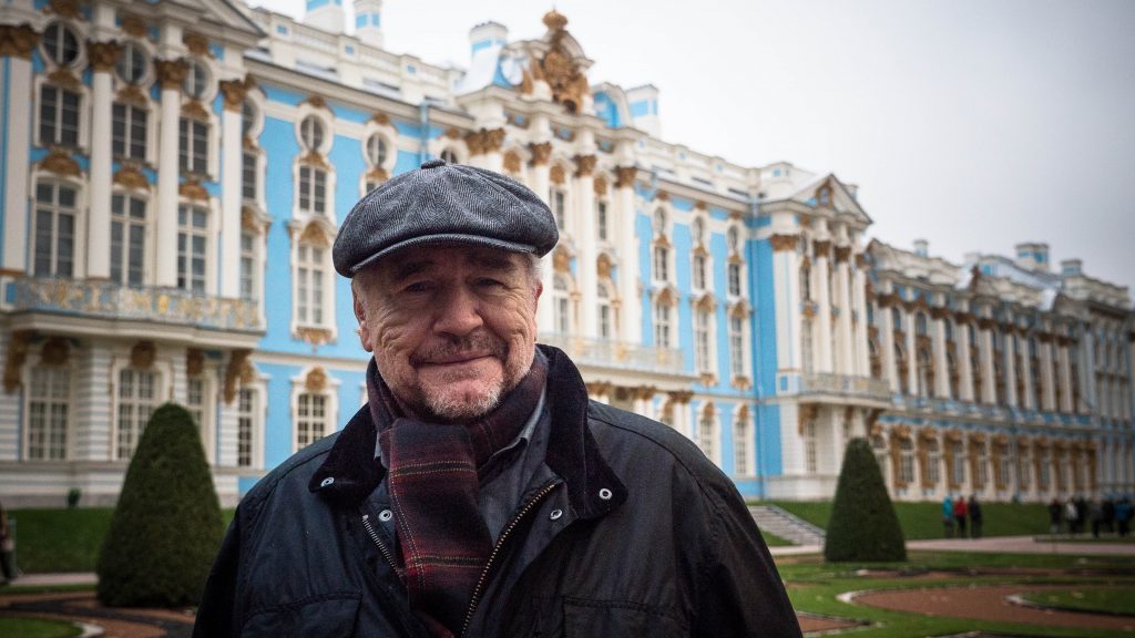 Brian Cox outside Catherine the Great's Palace, near St Petersburg