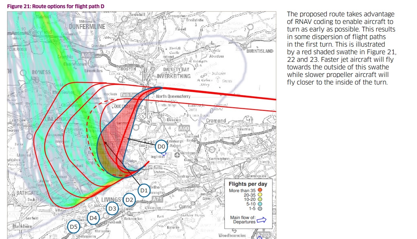 The proposed flight path changes