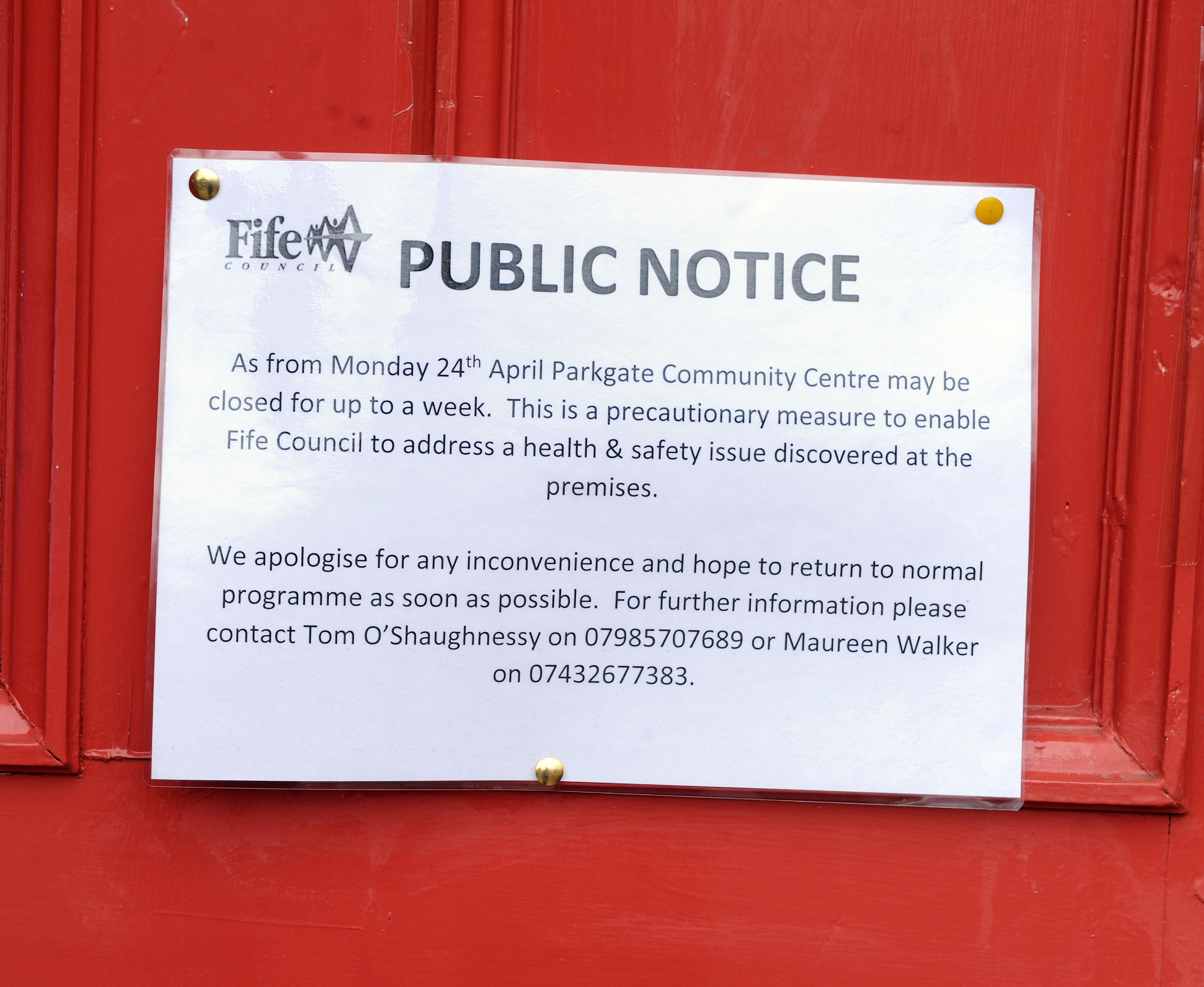The community hub has been closed temporarily