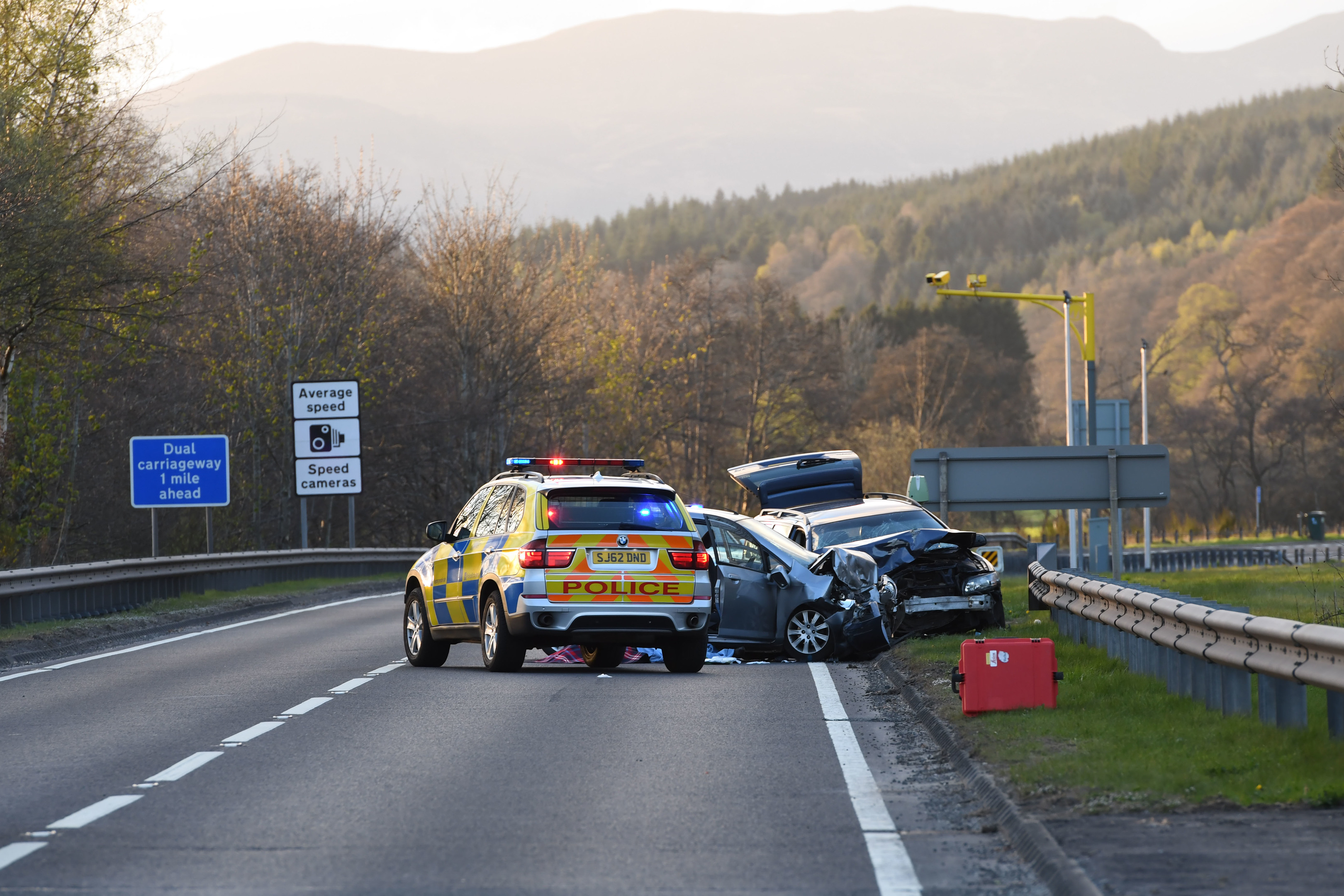 The scene of Friday's accident on the A9 at Kindallachan.