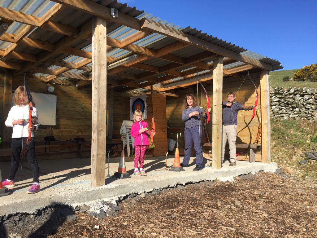 Family archery at Laggan Outdoor Activity Centre.