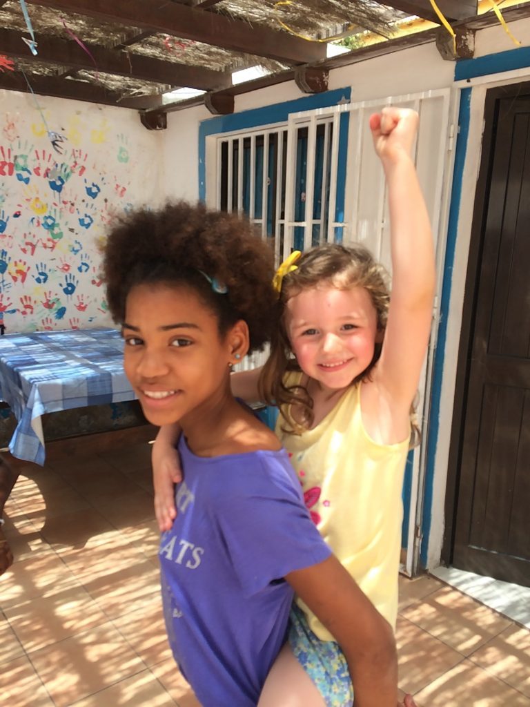 Nina with a friend in Cape Verde.