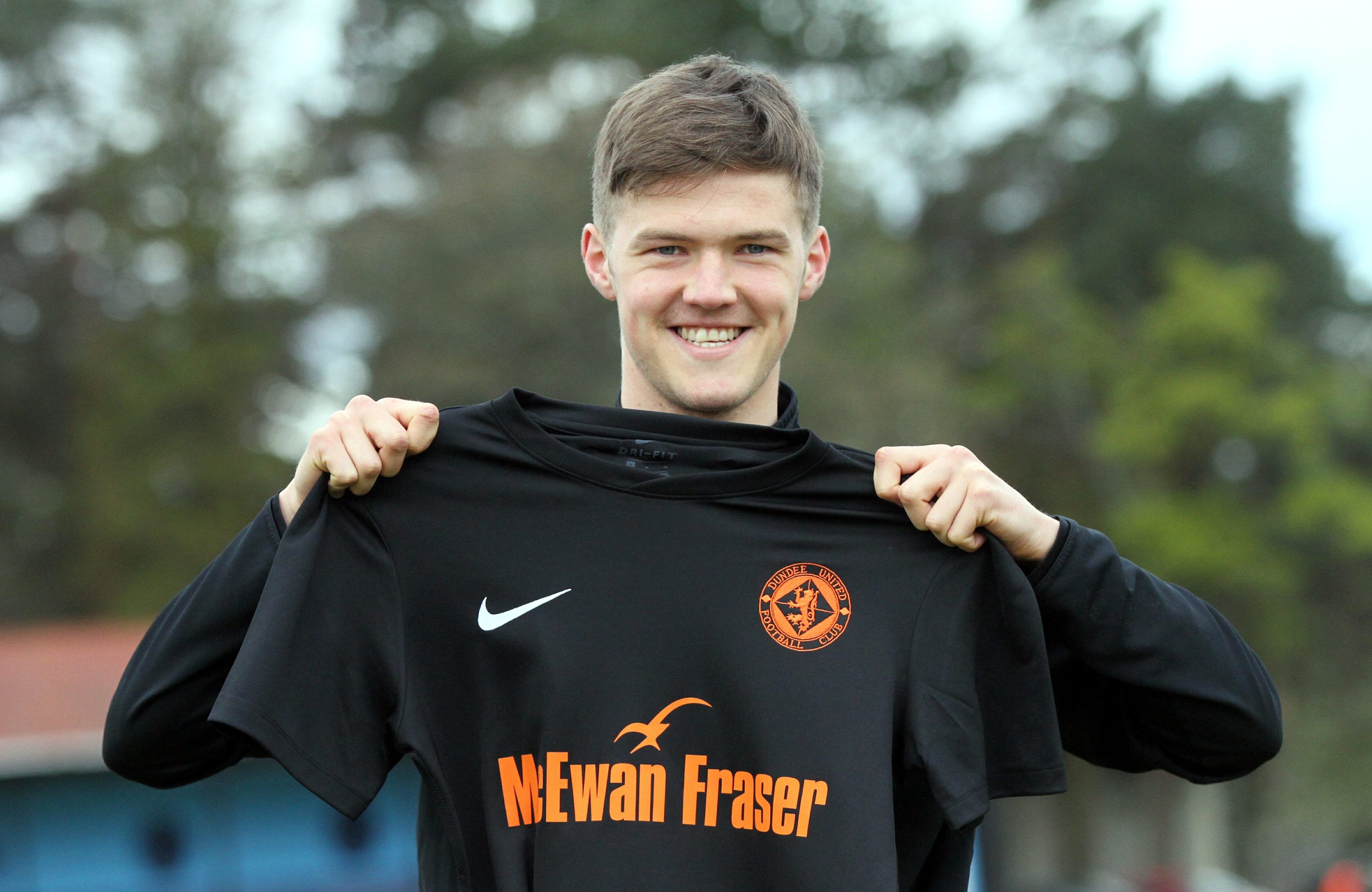 Blair Spittal with the new Dundee United kit.