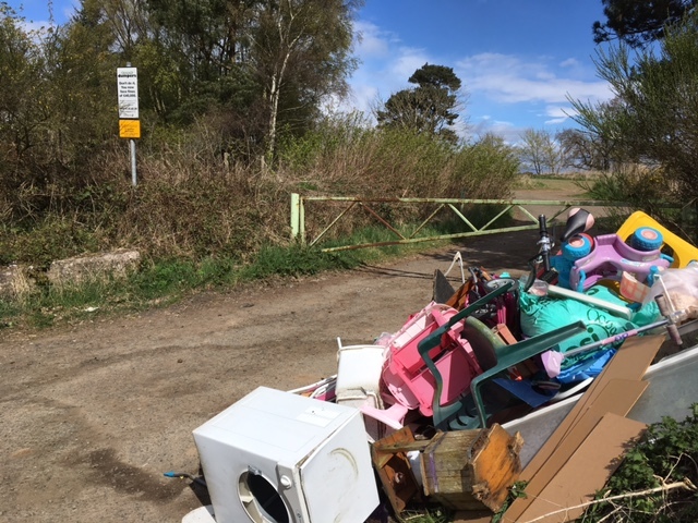 Some of the rubbish dumped on Emmock Road.