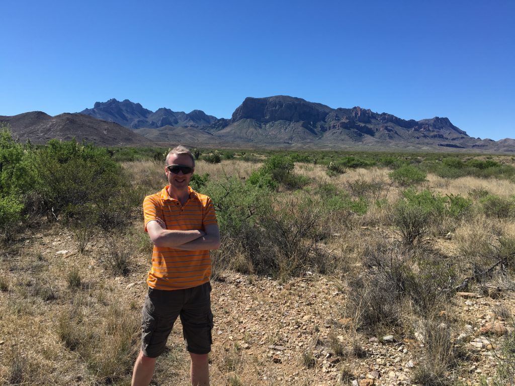 Michael Alexander stops to admire the stunning scenery in the Big Bend National Park where temperatures can be baking hot