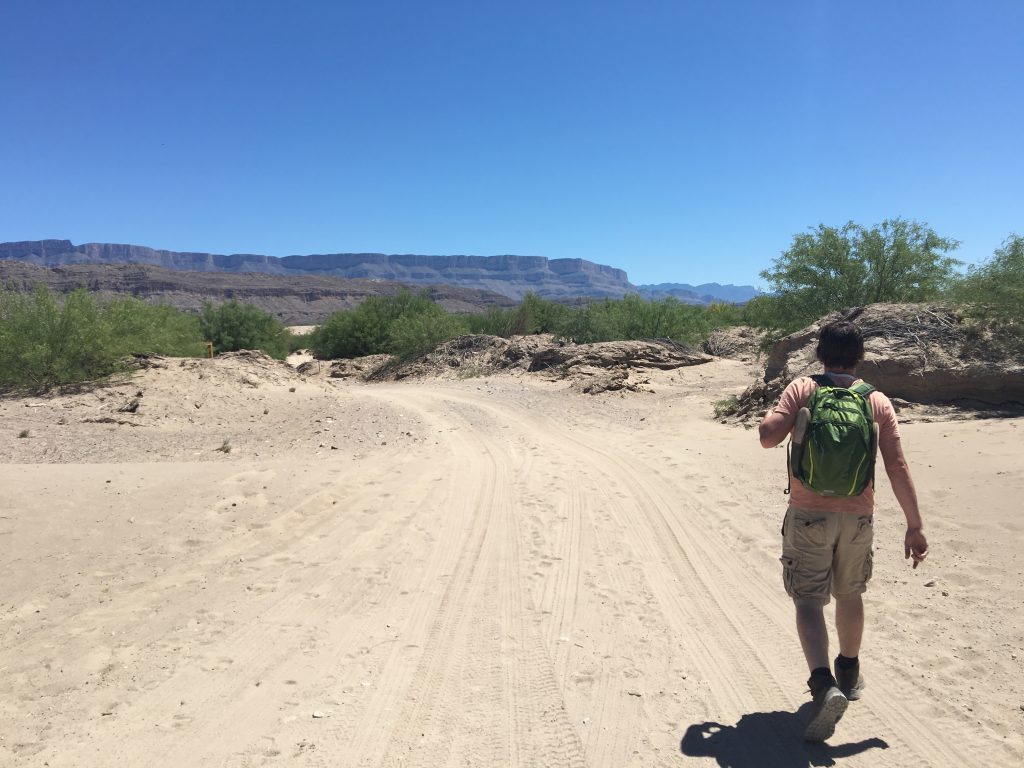 Arriving on the Mexican side of the river, a dirt track heads for Boquillas del Carmen