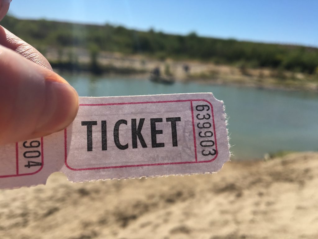 A ticket for the retuen ferry crossing over the Rio Grande costs $5