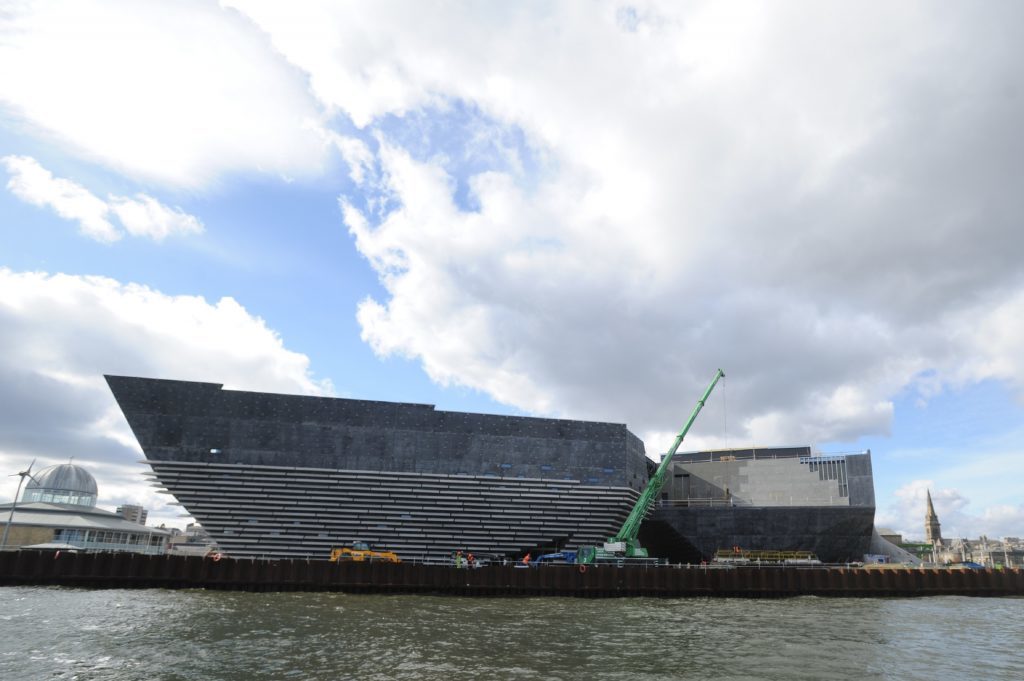 The V&A under construction, as seen from the water.