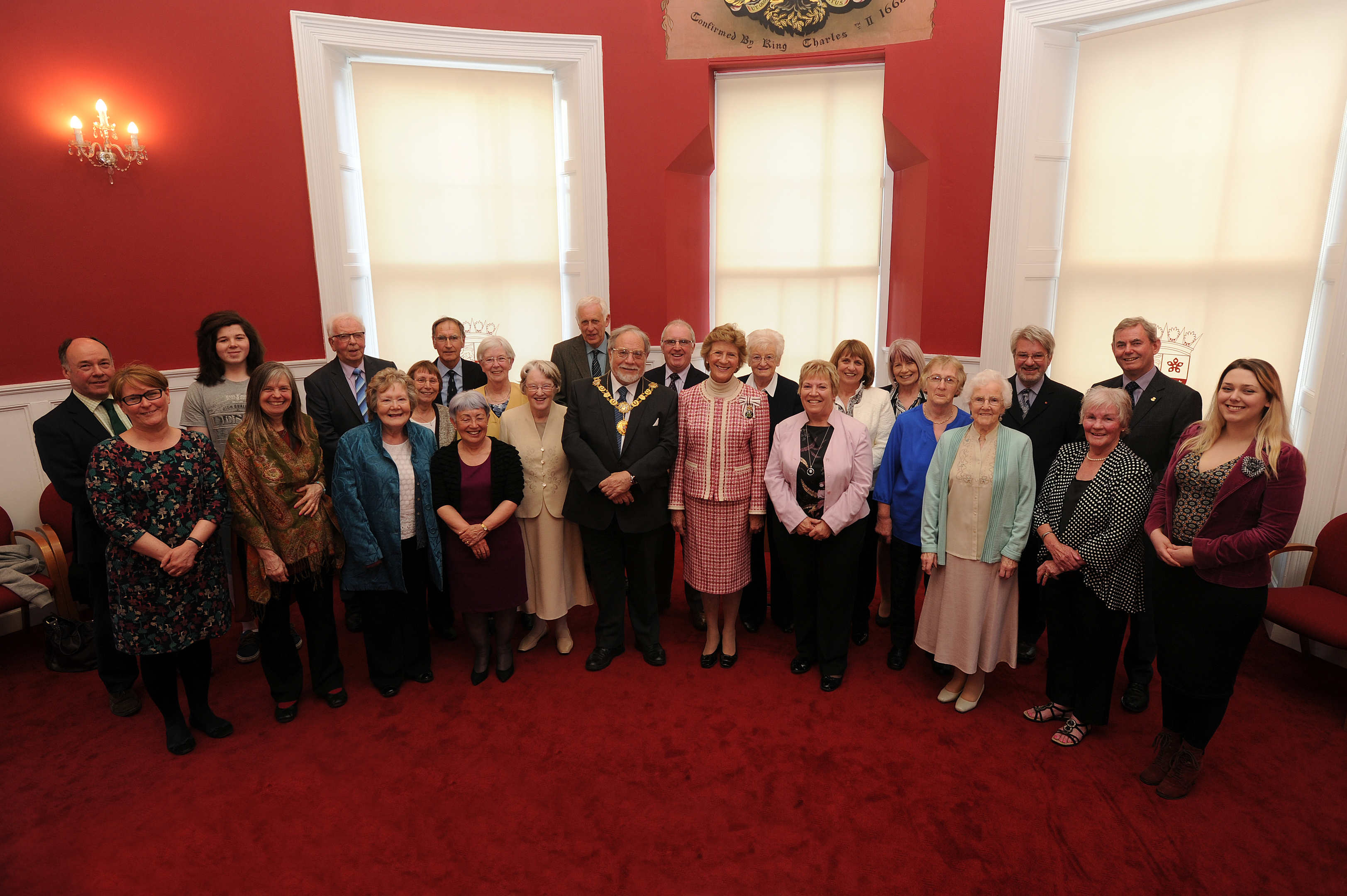 Lord Lieutenant Mrs Osborne and Angus Provost Alex King with DD8 Music and Lippen Care representatives.