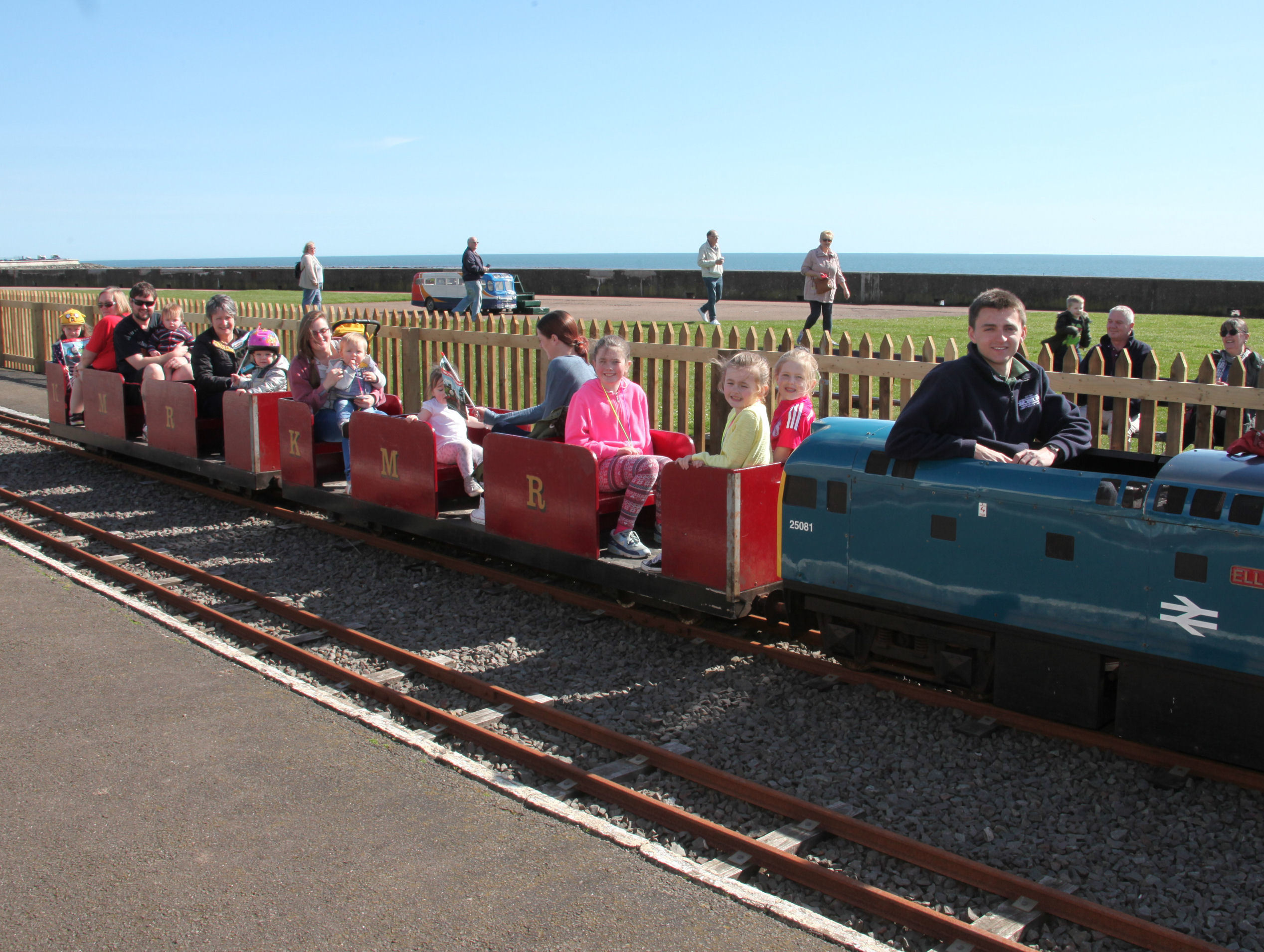 John Kerr with an opening weekend carriage of young railway fans