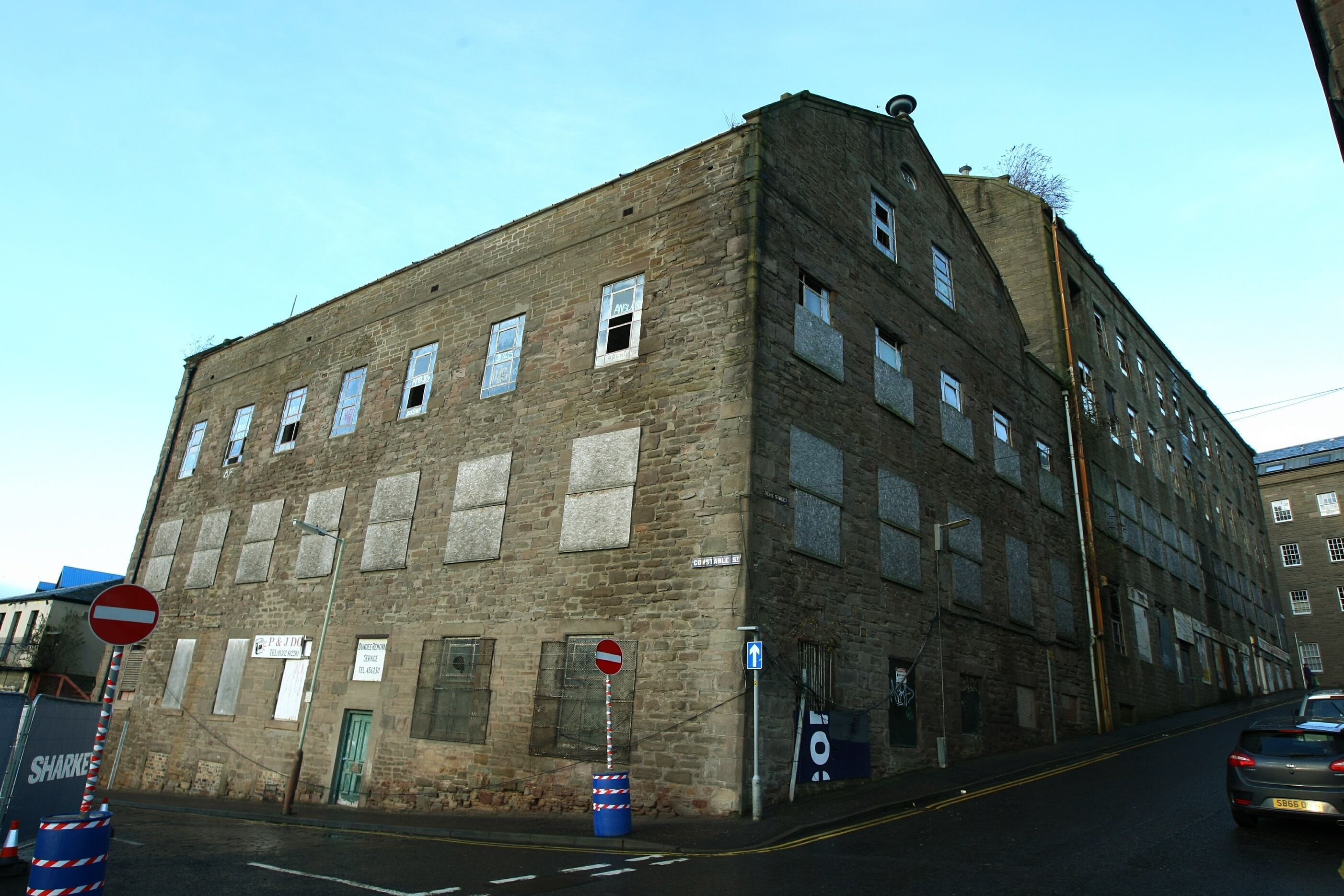 Lower Dens Works is currently derelict.