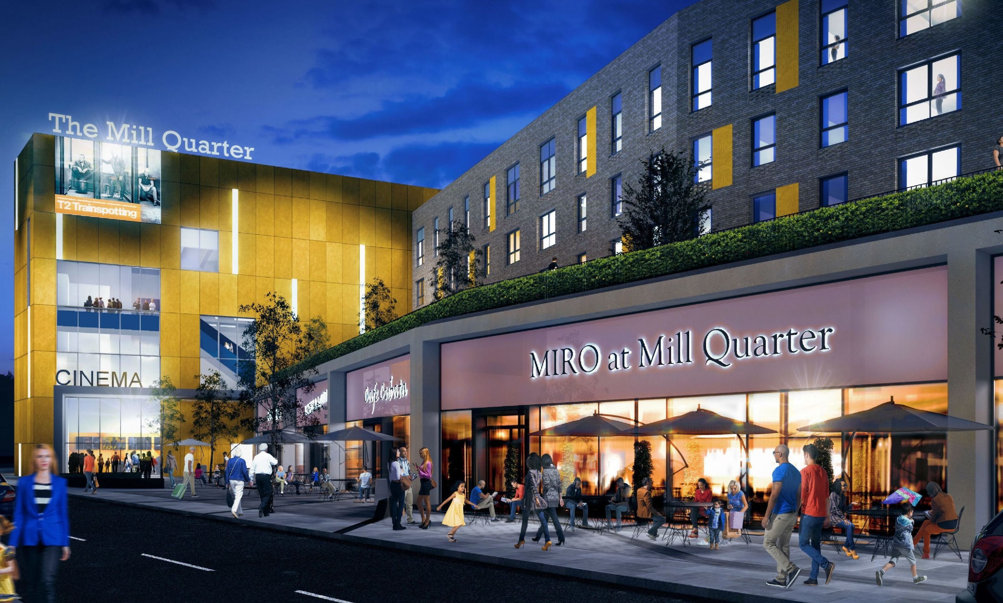 An artists impression of how the new Mill Quarter cinema and retail complex could look.