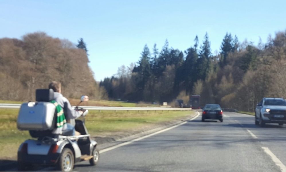 A mobility scooter spotted on the A9.