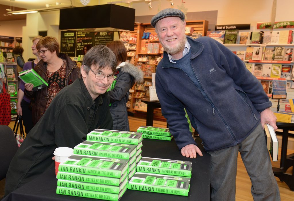 Ian Rankin met his old English teacher Ron Gillespie by chance while signing copies of his new book at Waterstones in Dunfermline last November