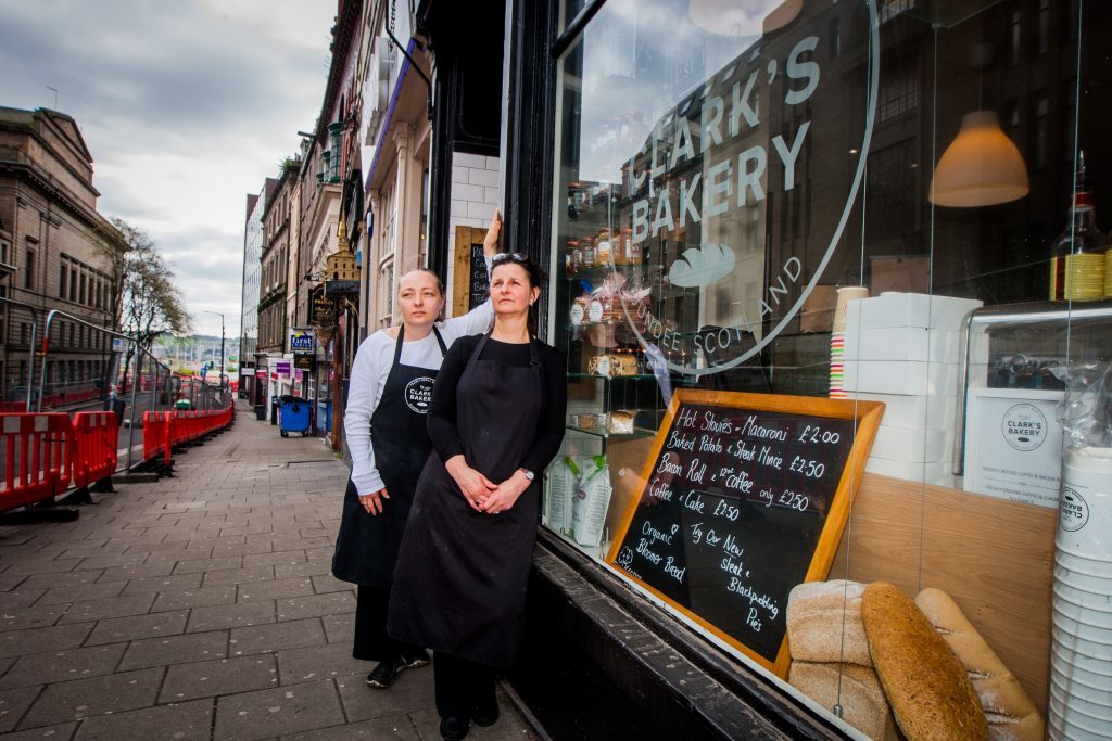 Clarks Bakery staff. Vaiva Kielaite (left) and Sharon Milne (right) said the shop has been "dead"