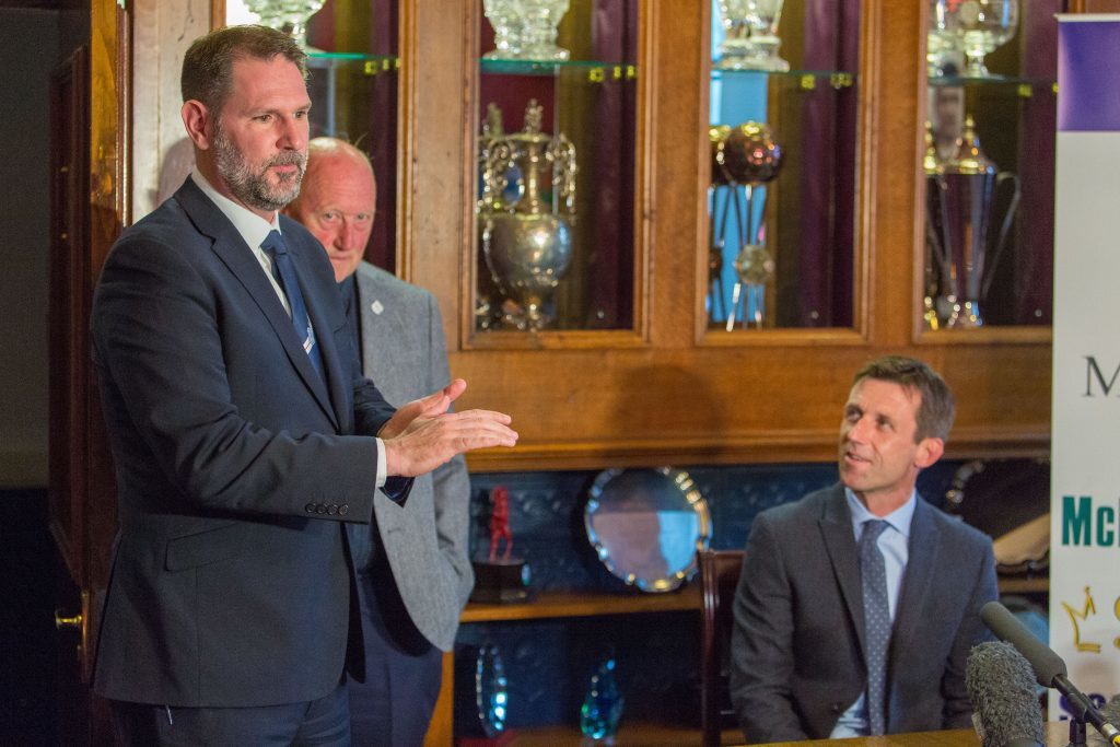 Dundee managing director John Nelms introduces new manager Neil McCann.
