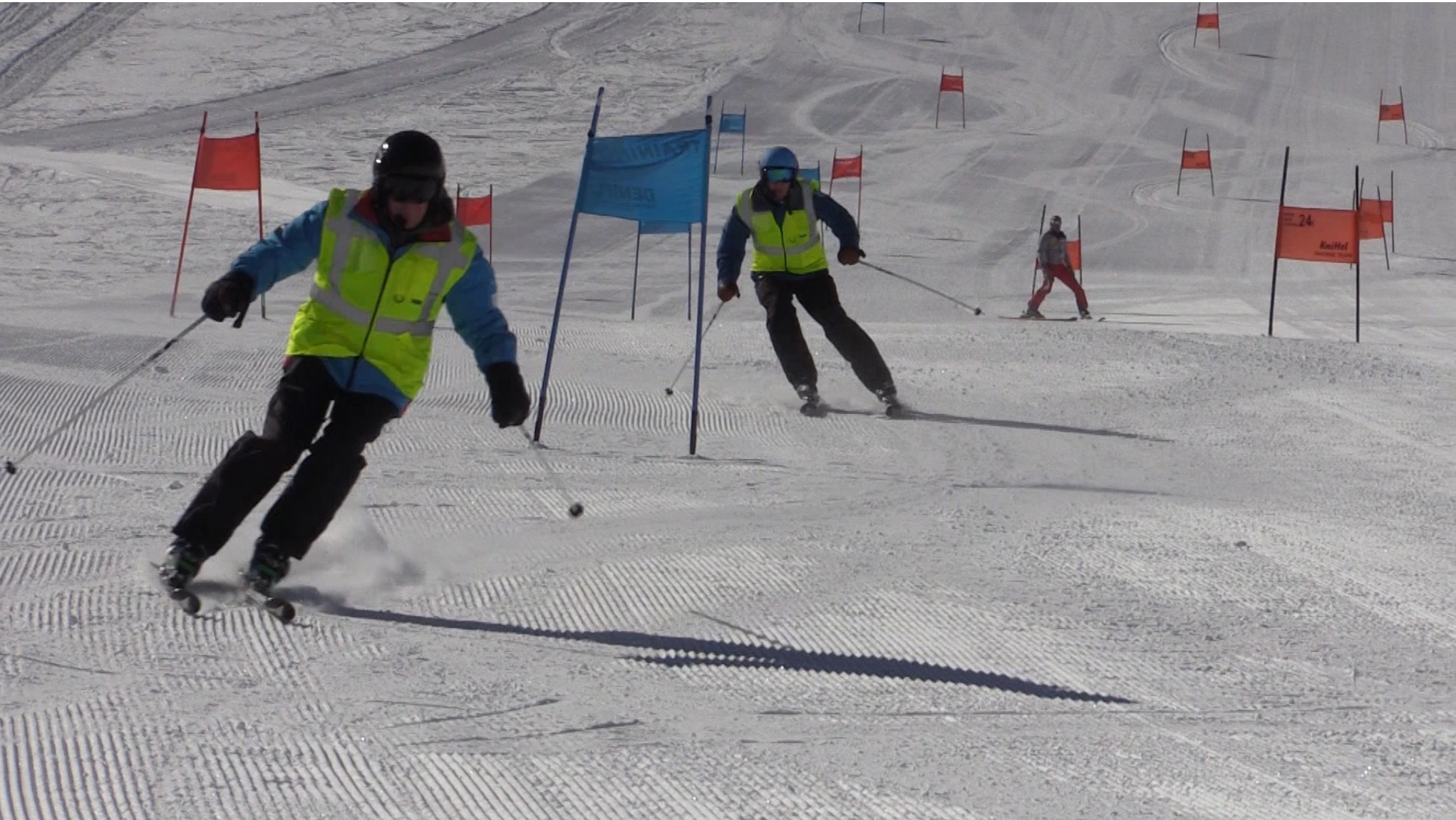 Neil (front) with Billy on the slopes