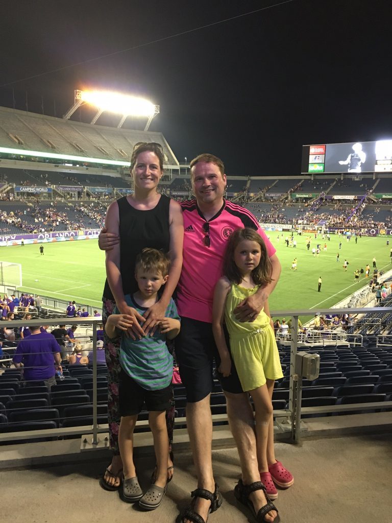 The electrical retailer with his family in Orlando - the only game which finished 0-0.