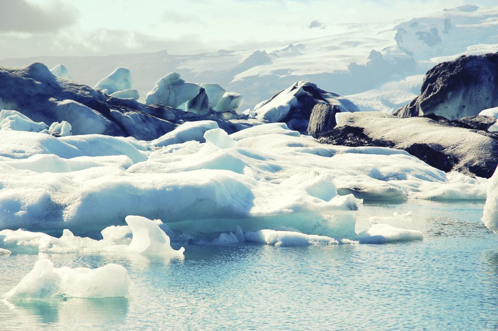 Ice floes from the Breidamerkurjokull glacier in southeast Iceland, Jokulsarlon Lagoon,Iceland.