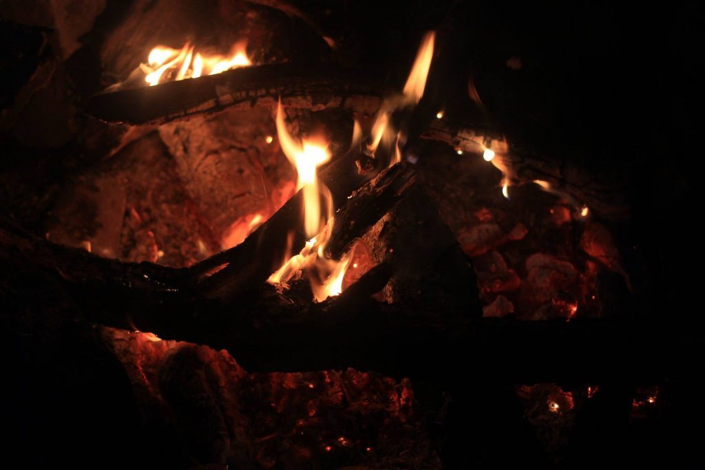 A camp fire.