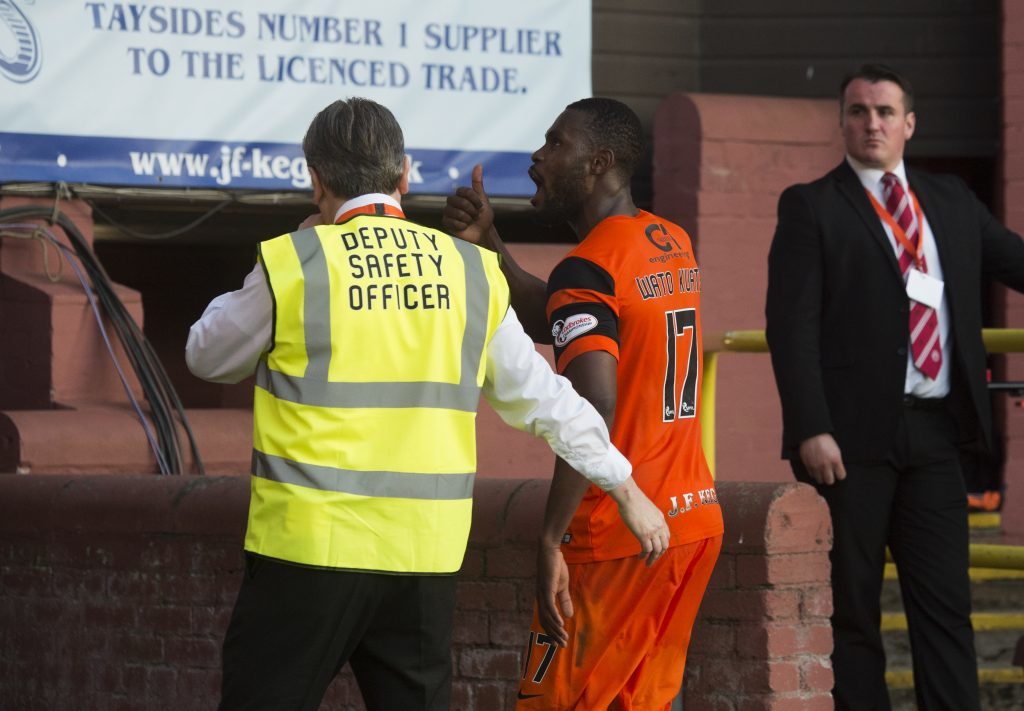 25/05/17 LADBROKES PREMIERSHIP PLAY-OFF FINAL 1ST LEG DUNDEE UNITED v HAMILTON TANNADICE - DUNDEE Dundee United's Wato Kuate walks down the tunnel after being substituted.