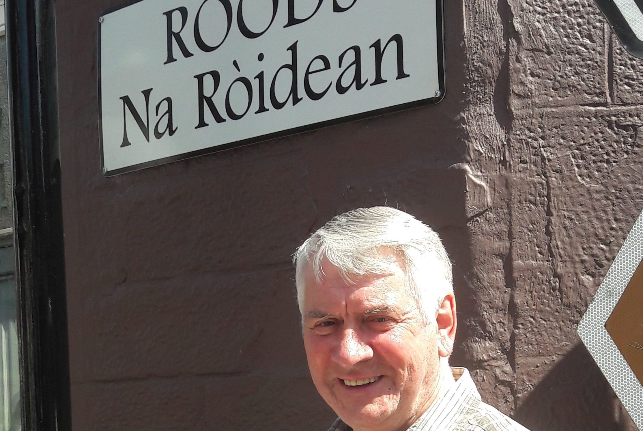 David Orr at the new Roods sign