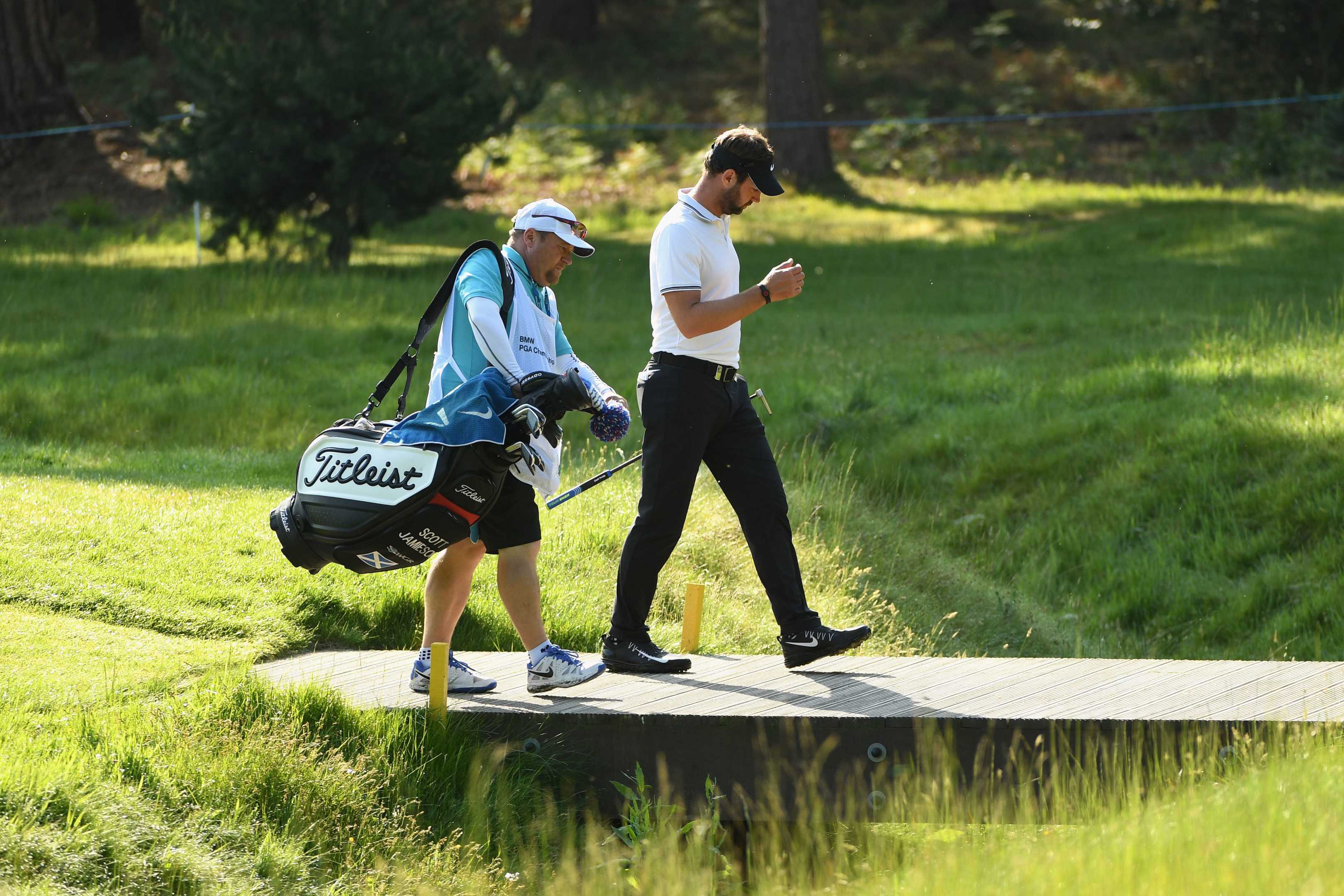Scott Jamieson was on his own in the lead at Wentworth when disaster struck.
