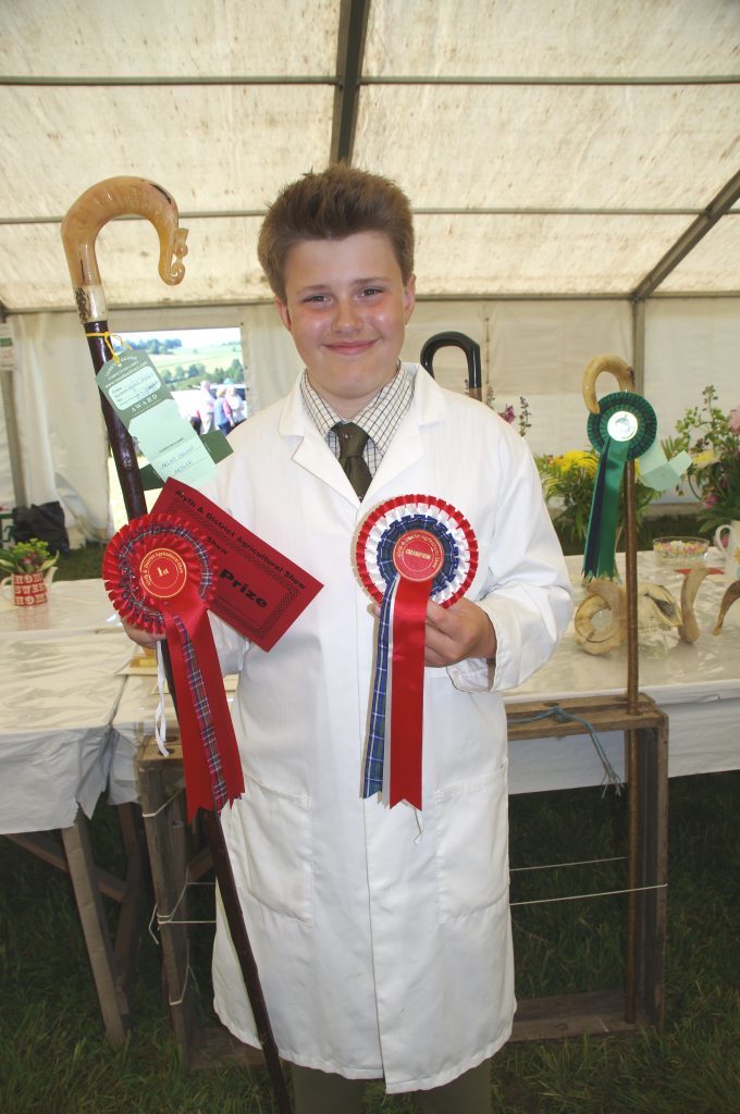 Archie with prizes won at Alyth Show.