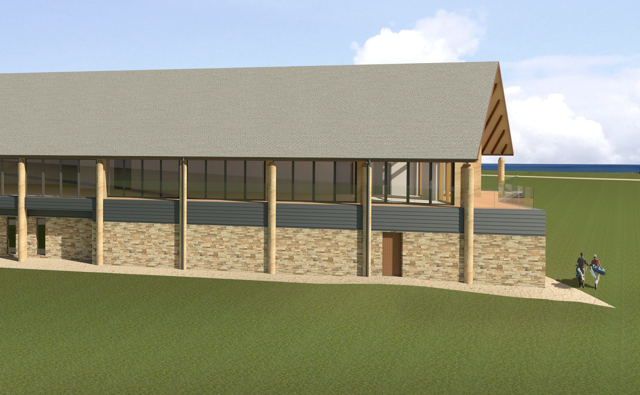 Artists impression of bar/restaurant under construction at Carnoustie Links