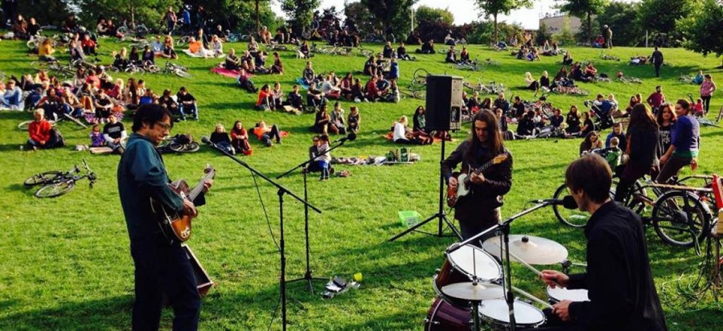 Cyclists provide the power as bands play at the Toronto Bicycle Music Festival